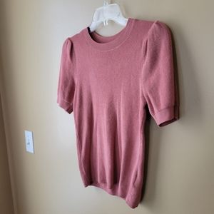 Puffy sleeve pink shirt